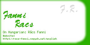 fanni racs business card